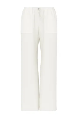 An image of a white linen pant.