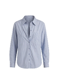 Chemise rayée bleue.